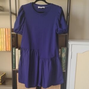 Puff Sleeves! Royal Purple English Factory Dress
